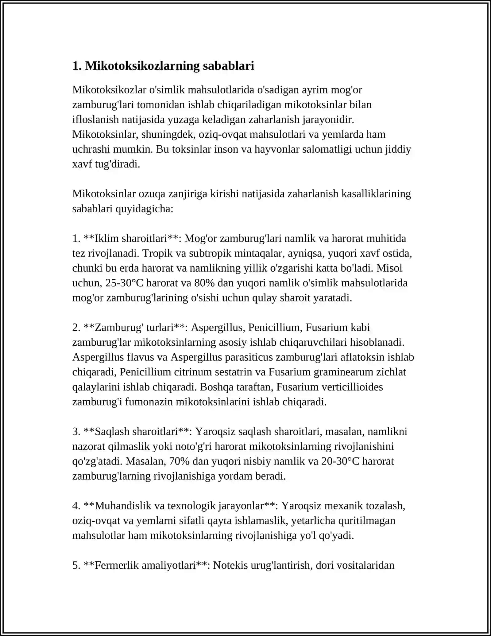 MIKOTOKSIKOZLAR,HAYVONLARNI OZIQADAN ZAHARLANISHI 3
