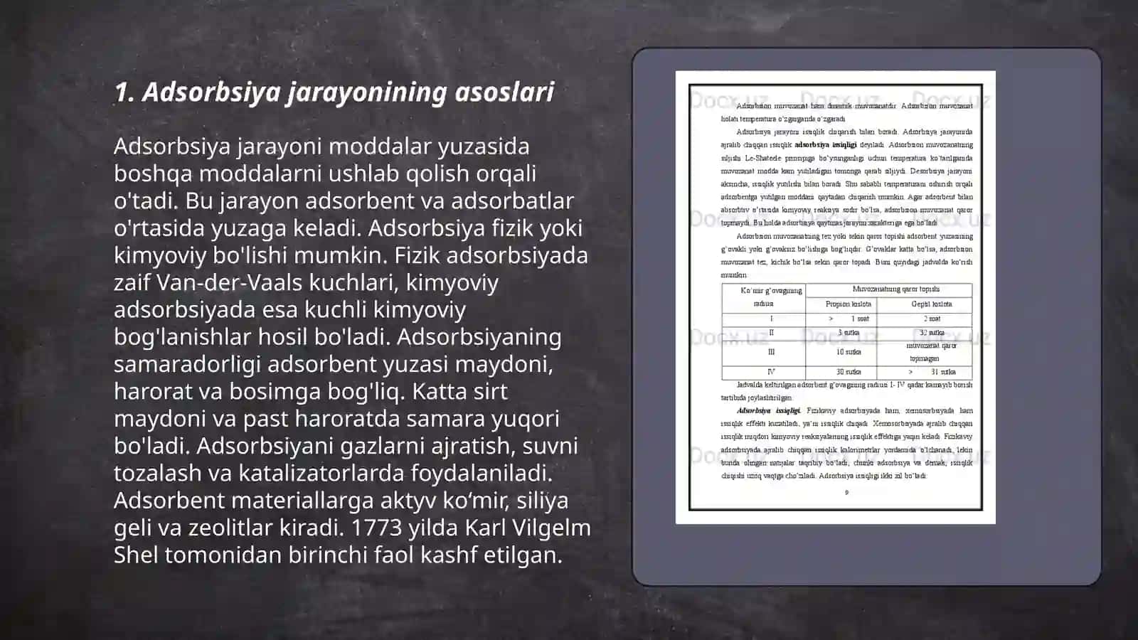 Adsorbsiya jarayonining asoslari 3