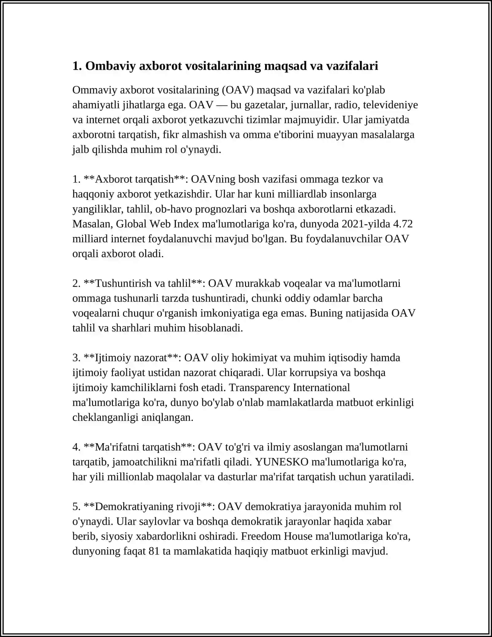 Omma viy axborot vositalari. Publistik uslub va uning xususiyatlari 3