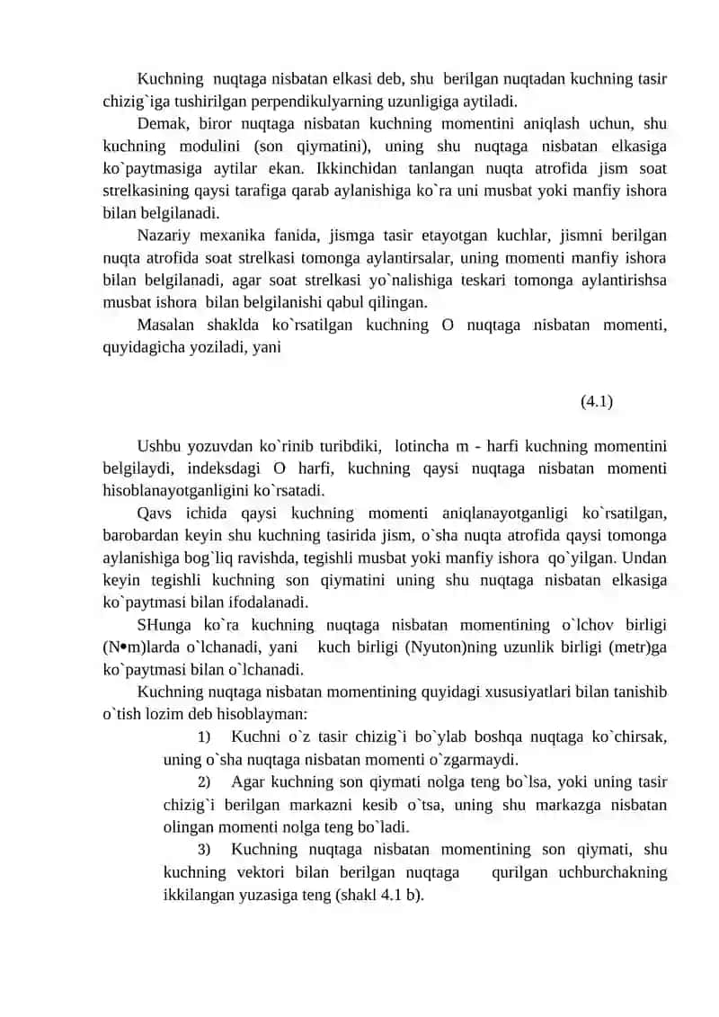 Juft kuchlar sistemasining muvozanat shartlari 3