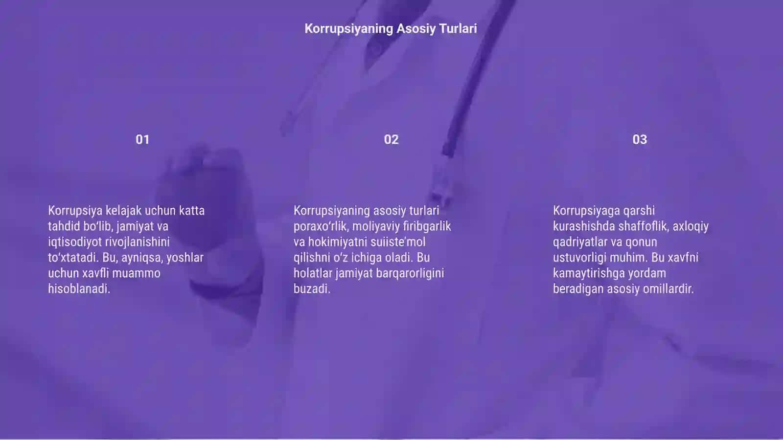 Korrupsiya kelajakka tahdid 3