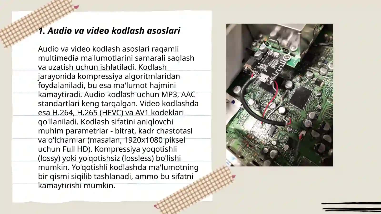 Audio va video kodlash asoslari 3