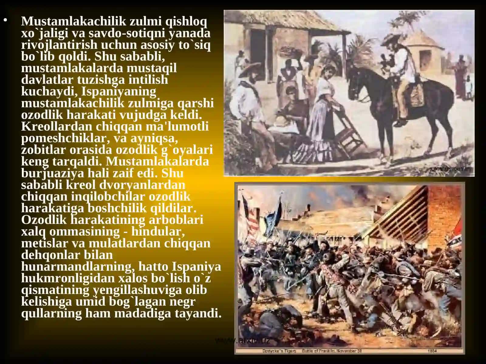 LOTIN AMERIKASI VA AFRIKA MAMLAKATLARIDA MILLIY OZODLIK KURASHLARI 3