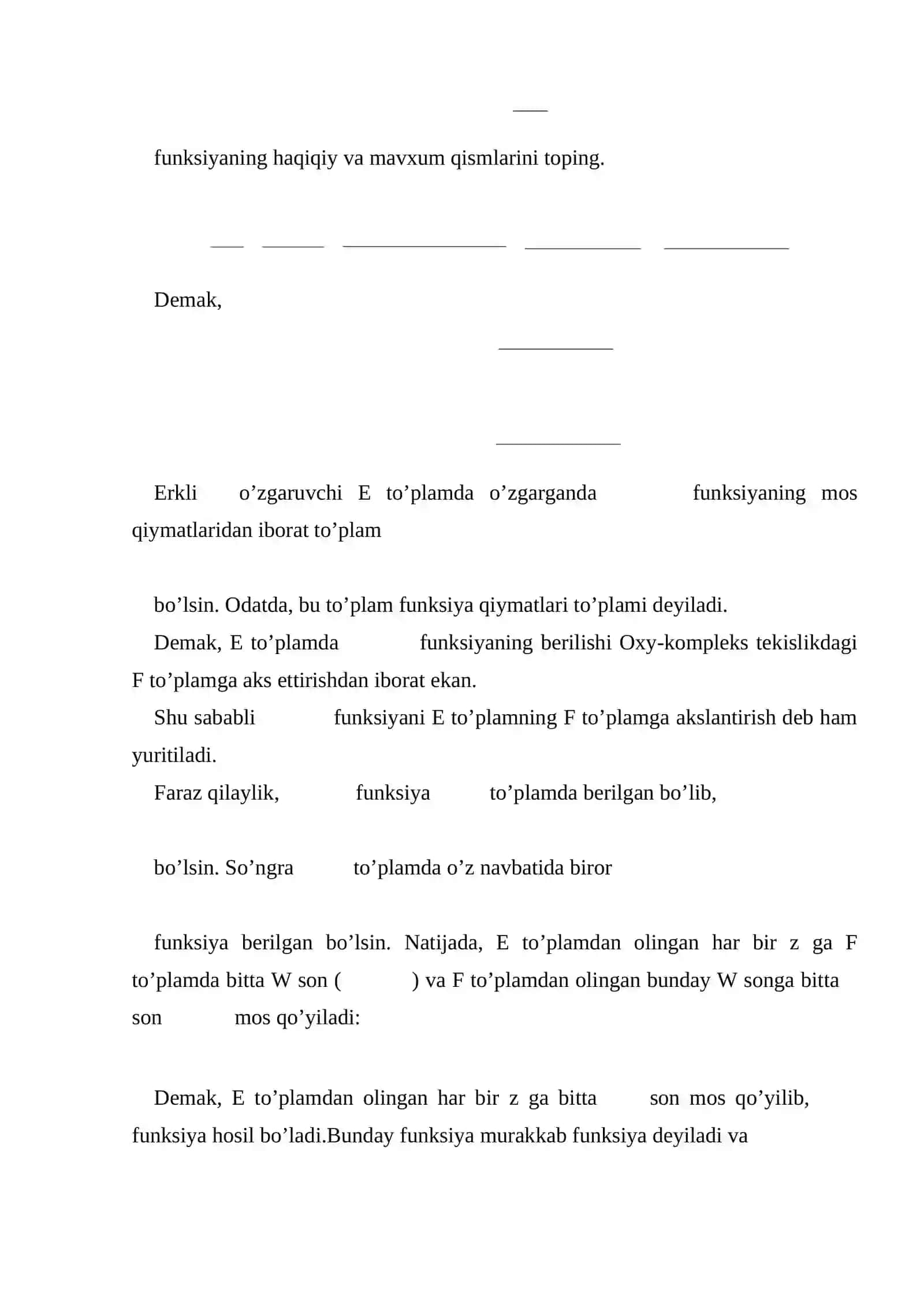 Kompleks argumentli funksiyalar ularning limiti va uzliksizligi 3