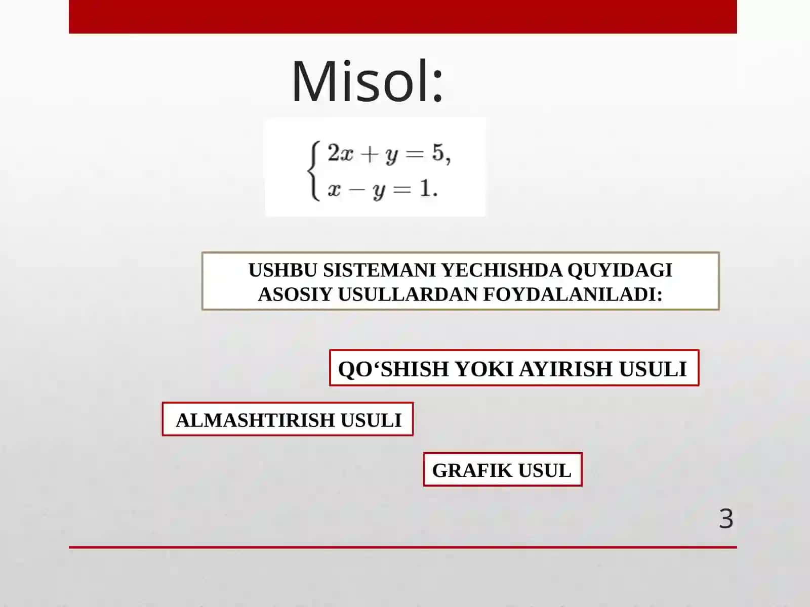 CHIZIQLI TENGLAMALAR SISTEMASI YORDAMIDA MASALALAR YECHISH 3