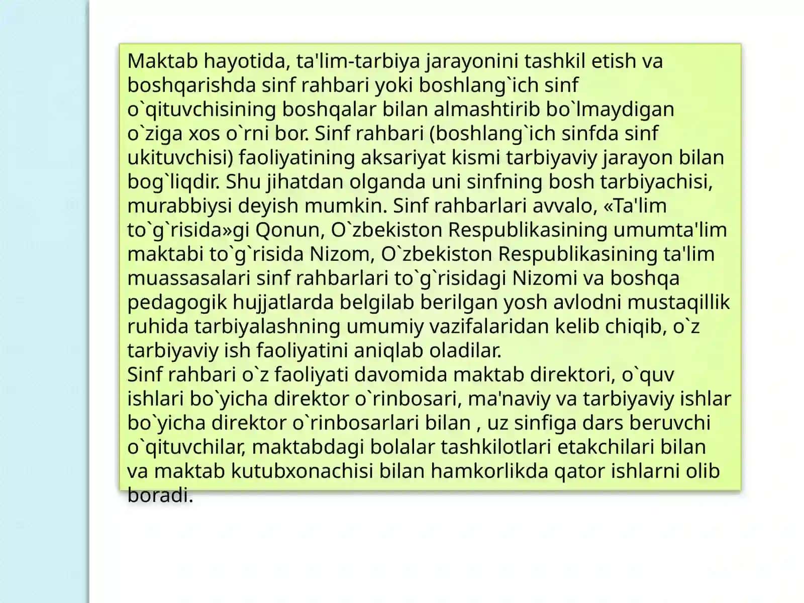 O‘QUVCHI VA O’QITUVCHI O’RTASIDA MUOMALA MADANIYATI 3