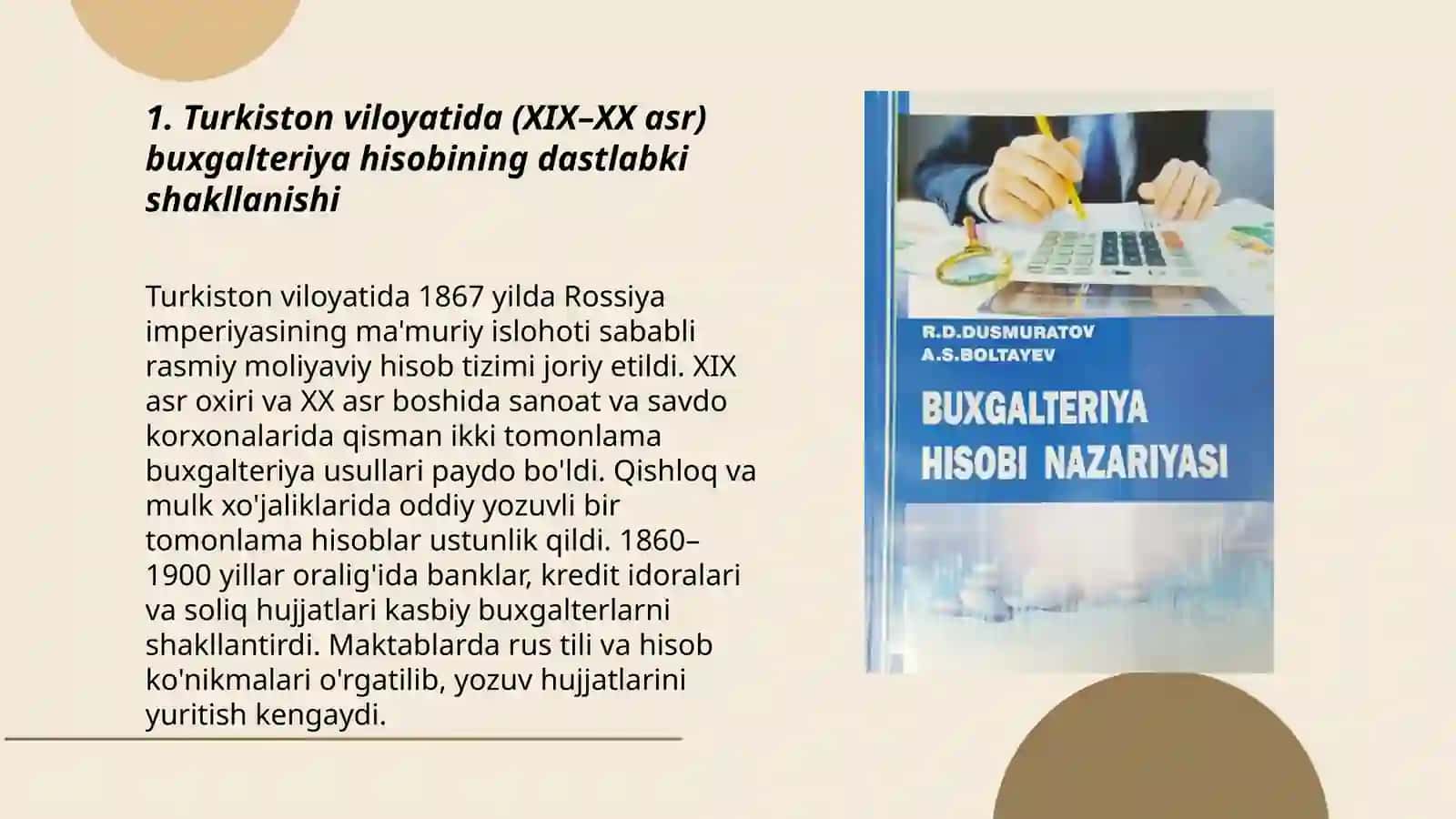 O'zbekistonda buxgalteriya hisobining rivojlanish tarixi 3