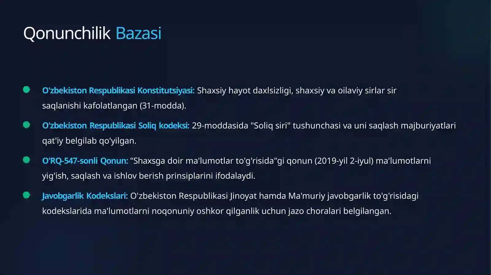Soliq Sirini Saqlash va Shaxsiy Ma'lumotlar Himoyasi 3
