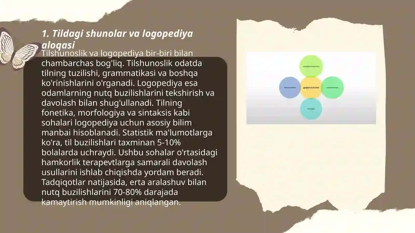 TILSHUNOSLIKNING LOGOPEDIYA VA DEFEKTOLOGIYA BILAN MUNOSABATI 3