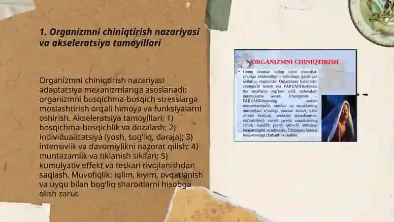 Organizmni chiniqtirish nazariyasi va akseleratsiya tamoyillari 3