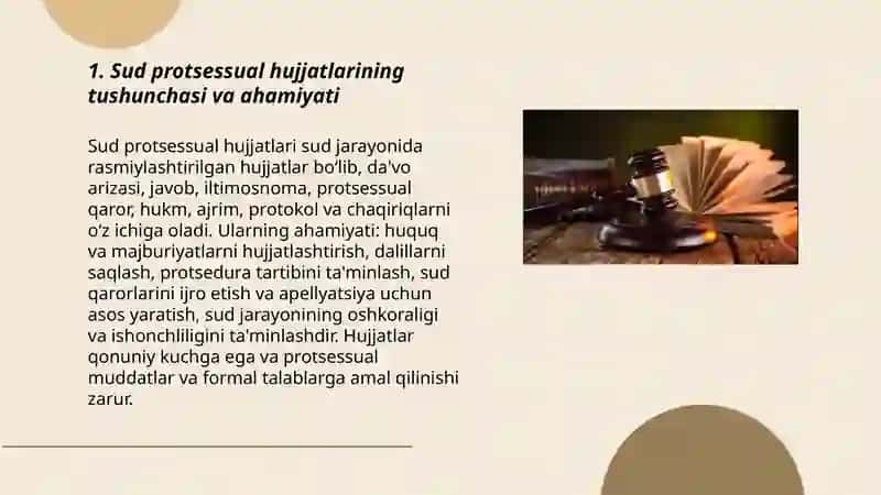 Sud protsessual hujjatlarining umumiy tavsifi 3