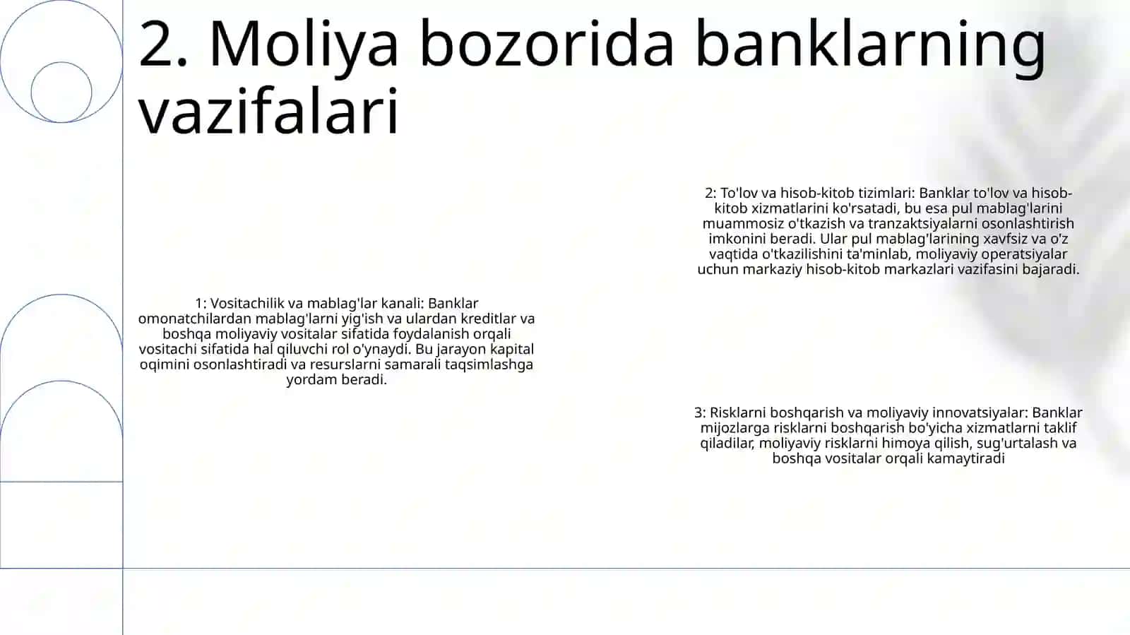 Moliya Bozorlaridagi Faoliyati 3