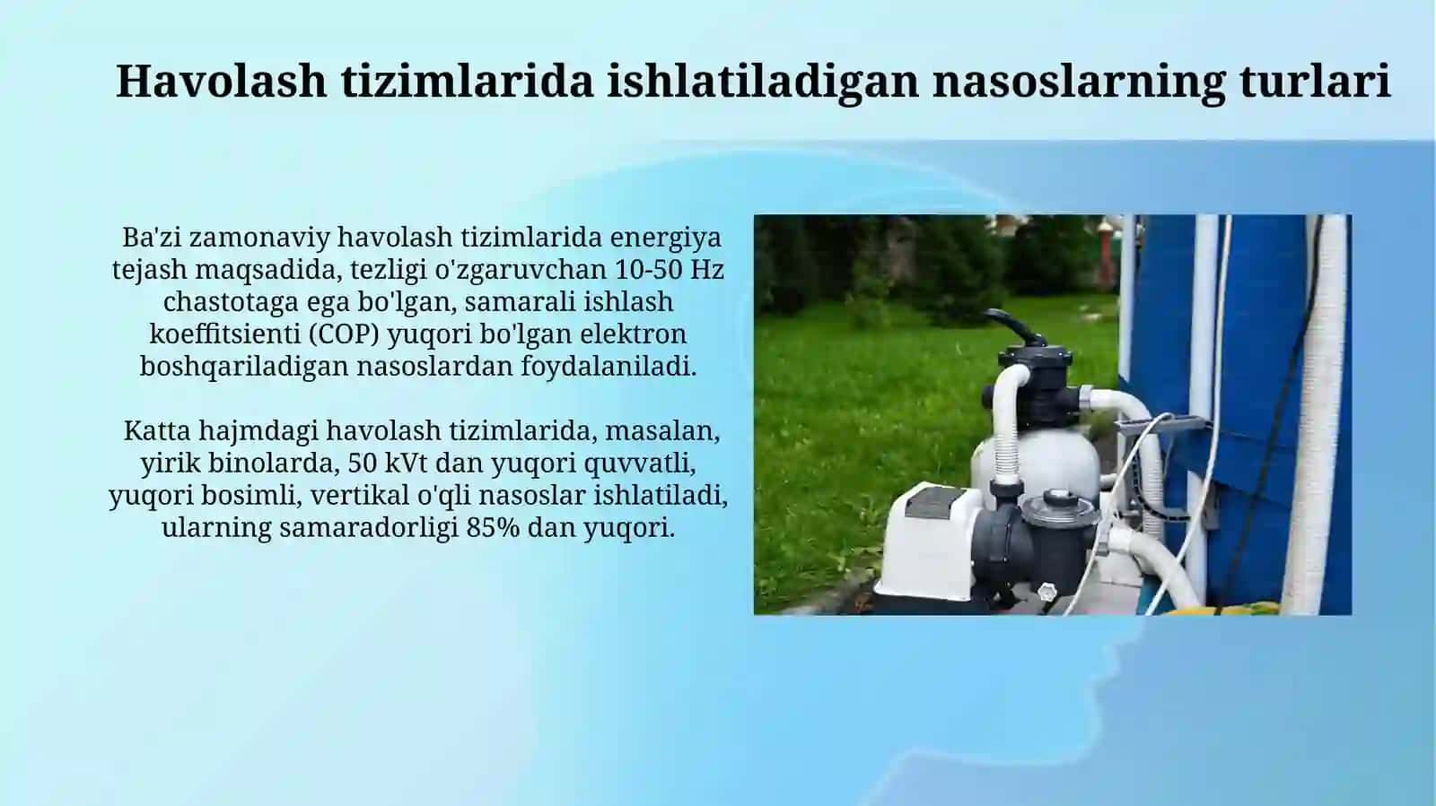 Konditsioner tizimlarda ishlatiladigan nasoslar 3
