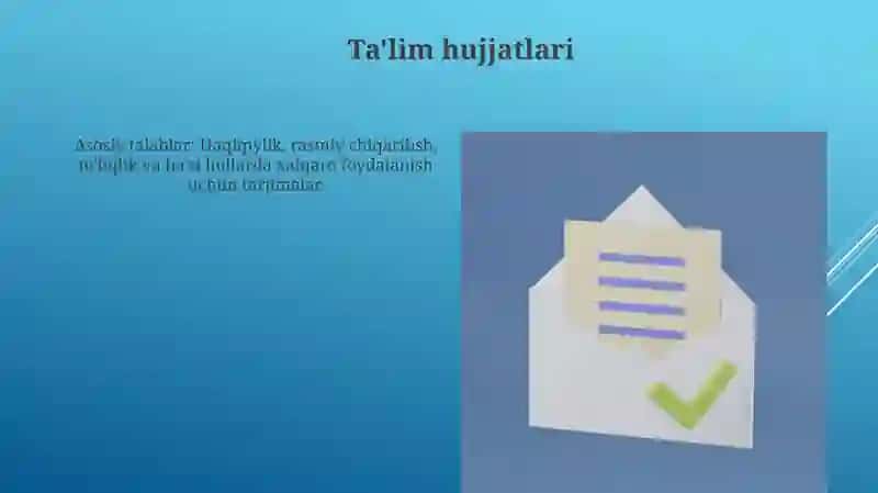 Ish hujjatlari va ularga qo'yiladigan asosiy talablar 3
