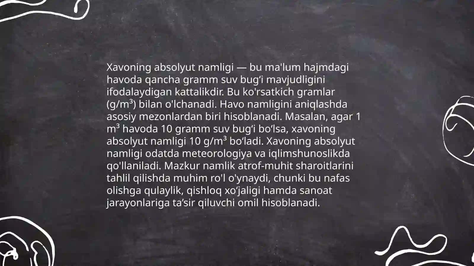 Xavoning absalyut va nisbiy namligini aniqlash 3