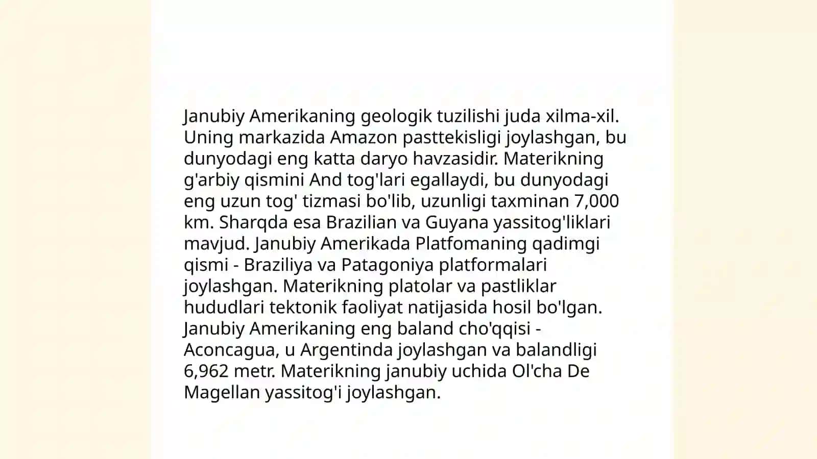 Janubiy Amerika materigi rel’efi, orografiyasi 3