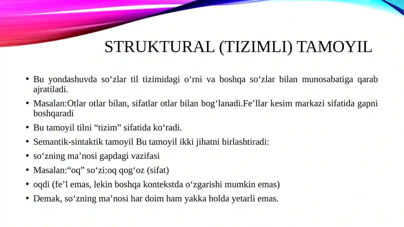 Soʻzlarni turkumlarga ajratish tamoyillari 3