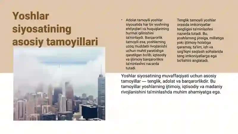 Yoshlarga oid davlat siyosatining izchil va samarali tashkil etish 3
