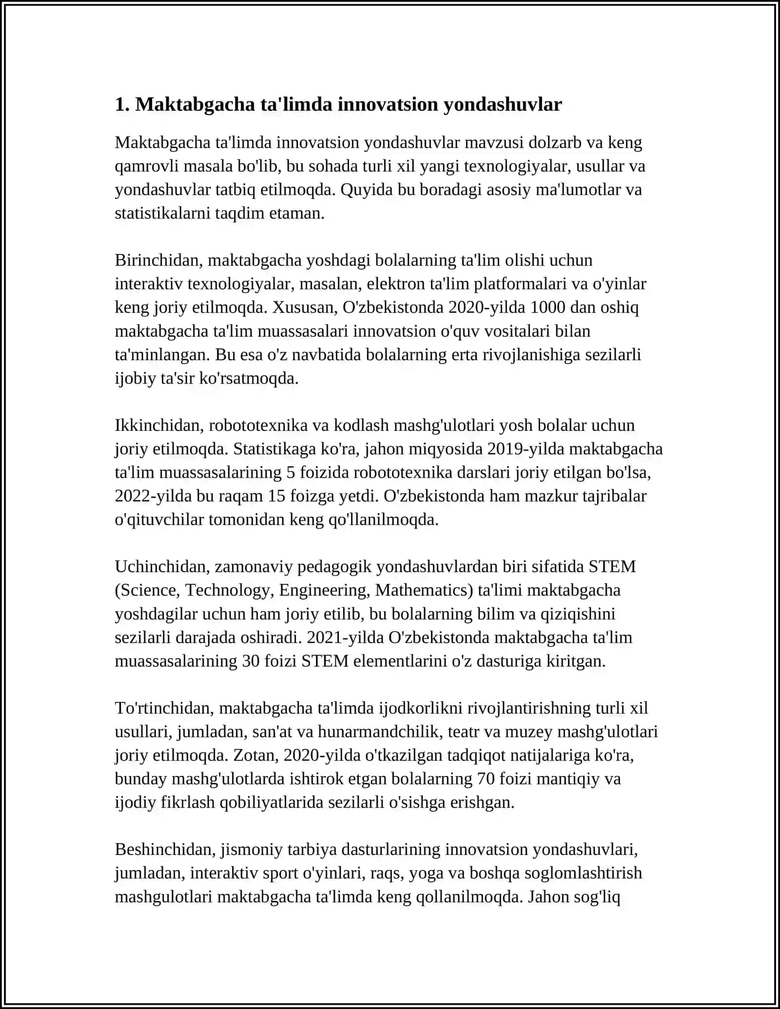 MAKTABGACHA TAʼLIM TASHKILOTLARI VA ULARNI TASHKIL ETISH 3