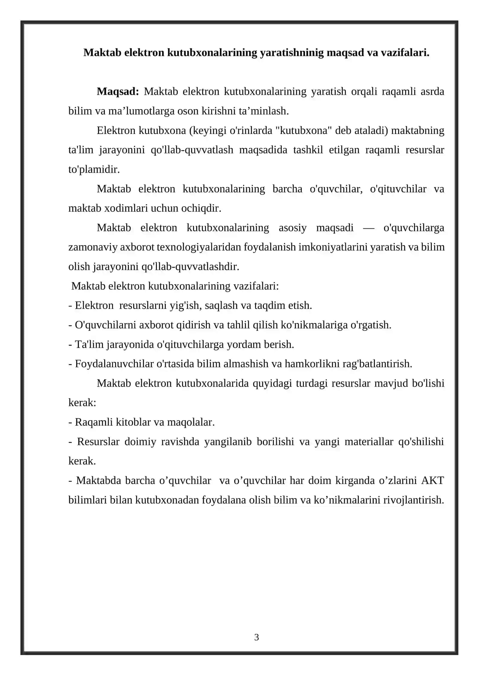 Maktab kutubxonalarini boshqarishga oid elektron kutubxona yaratish. 3