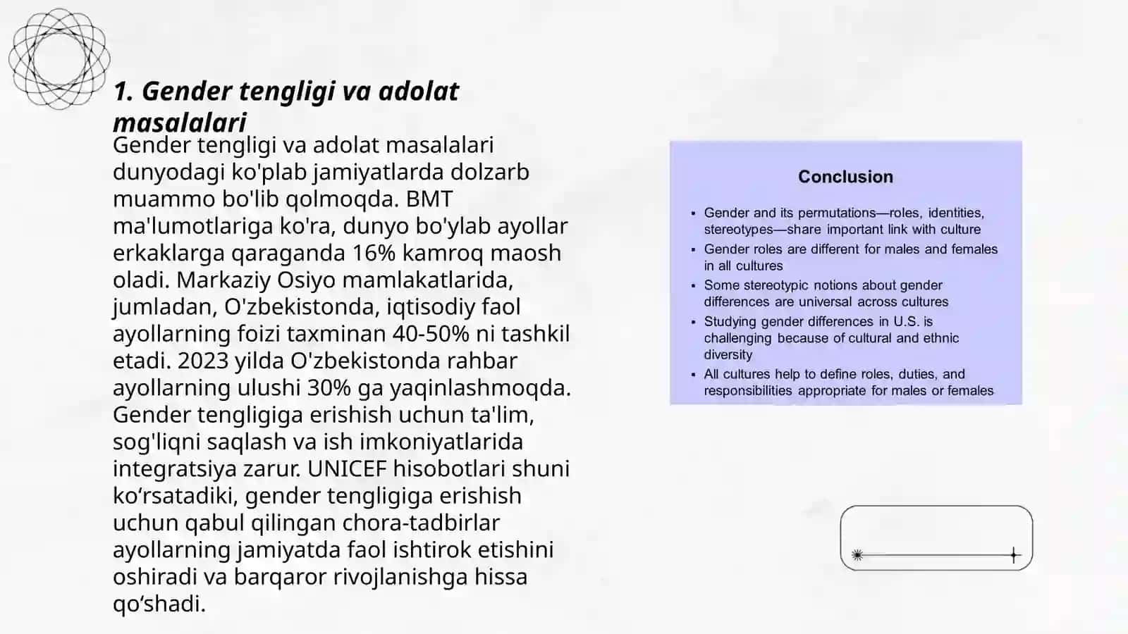 Gender tengligi va adolat masalalari 3