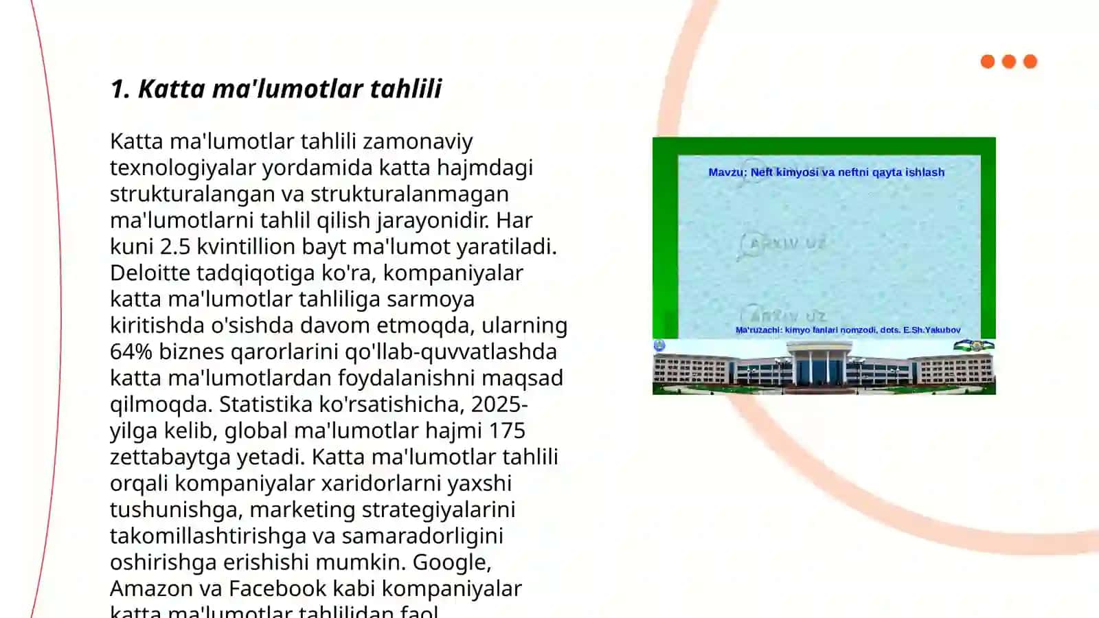 Katta ma‘lumotlarni qayta ishlash texnalogiyasi 3