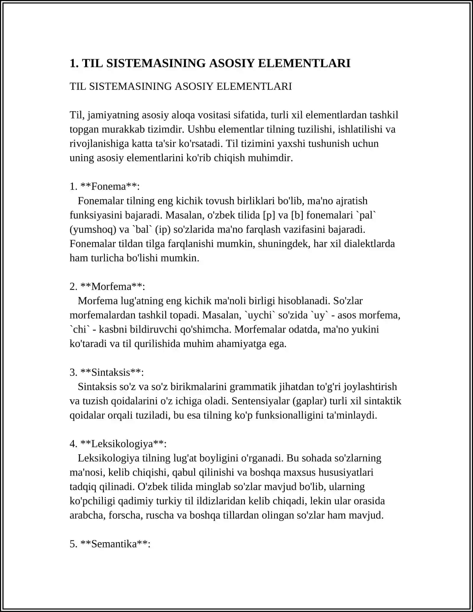 TIL SISTEMASINING ASOSIY ELEMENTLARI 3
