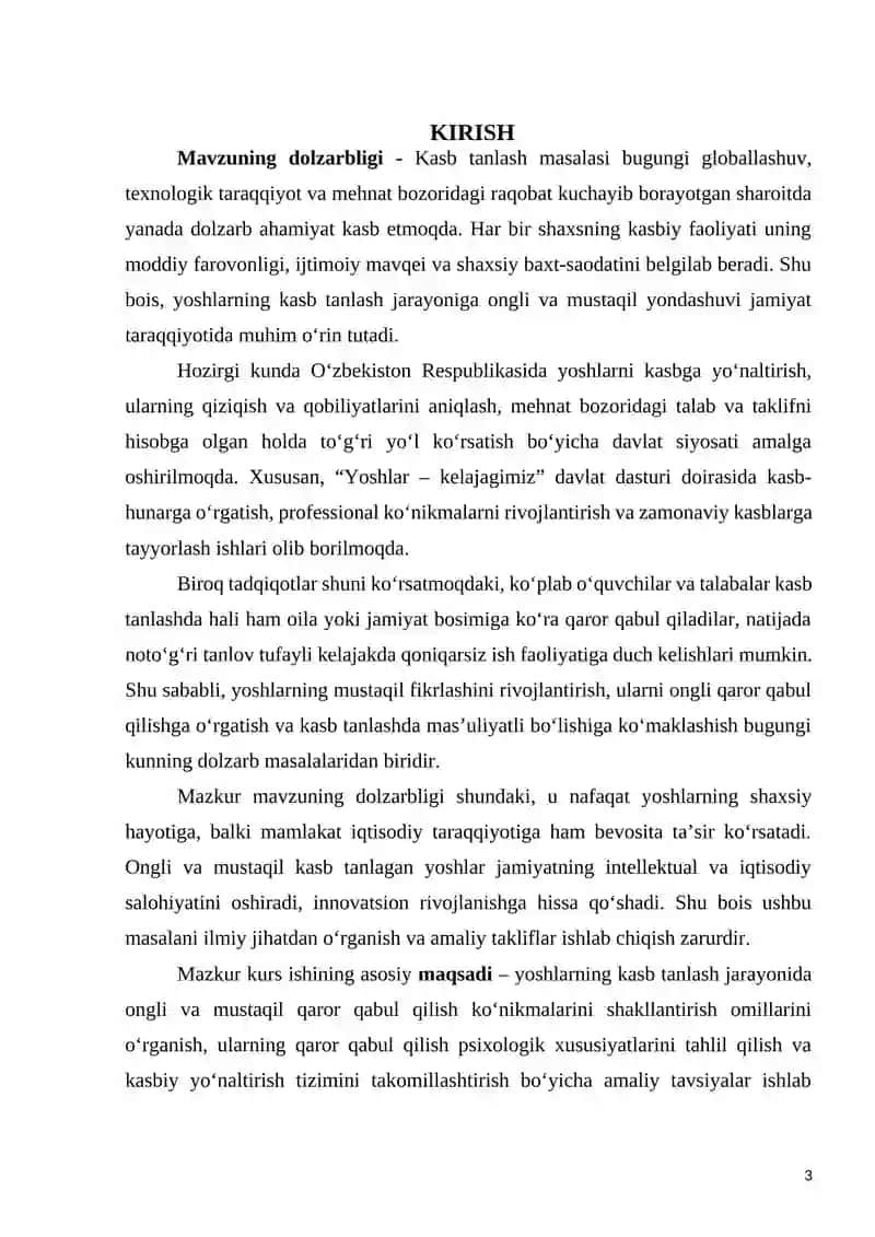 "Kasbni tanlashda onglilik va mustaqilli" 3
