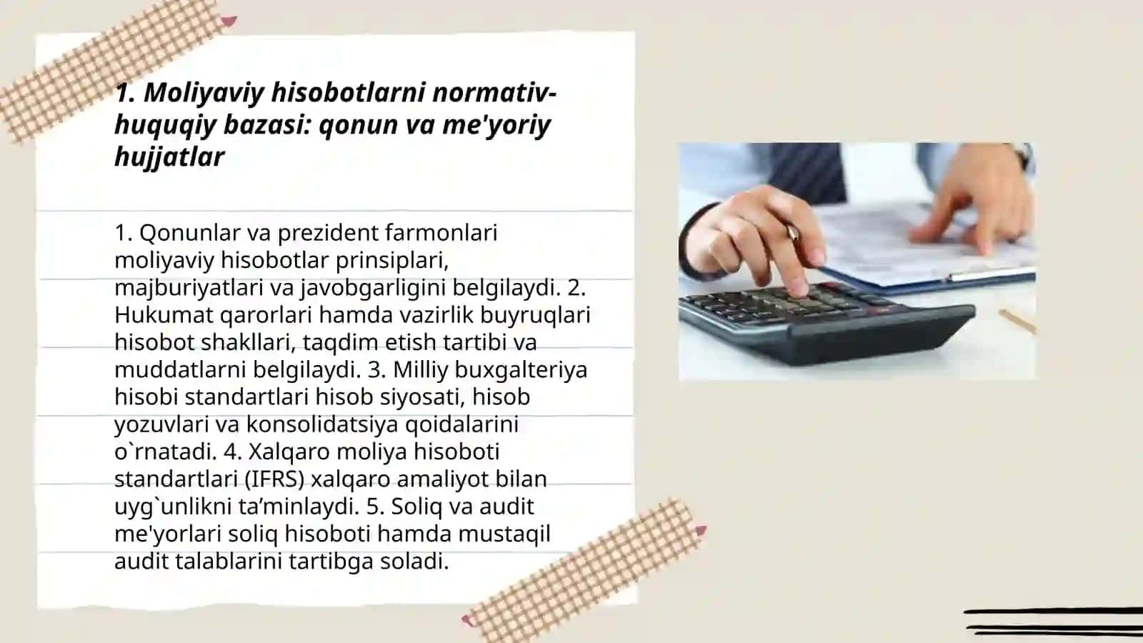 Moliyaviy hisobotlarni normativ-huquqiy tartibga solish tizimi 3