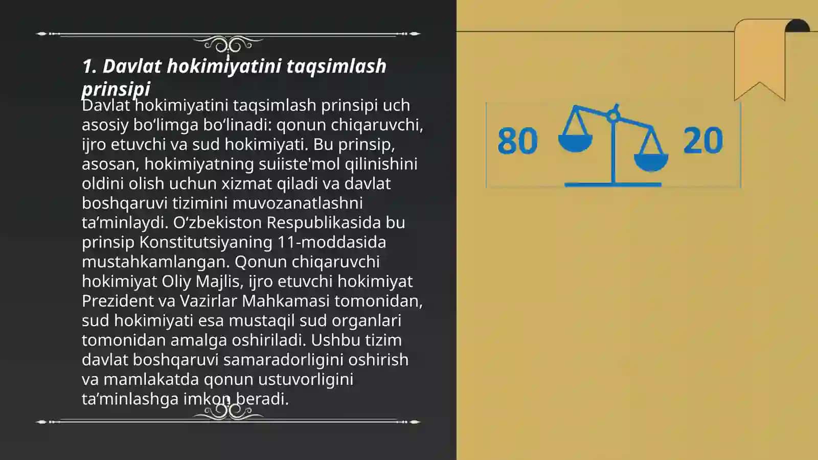 Davlat mexanizmida hokimiyatlar bo’linish prinsipi 3