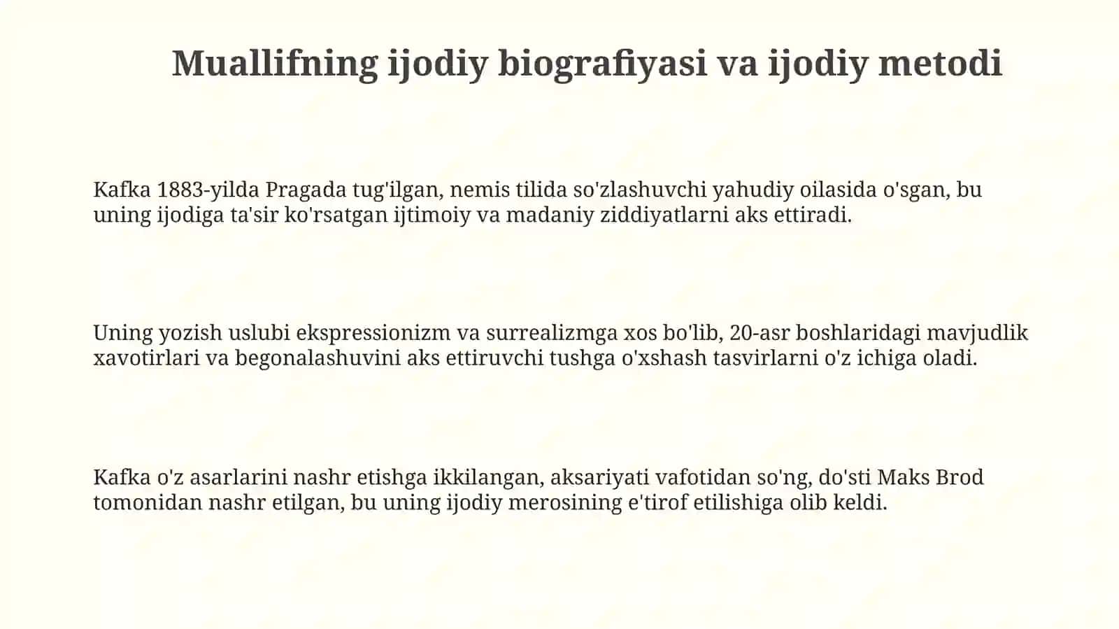 Jarayon Frans Kafka 3