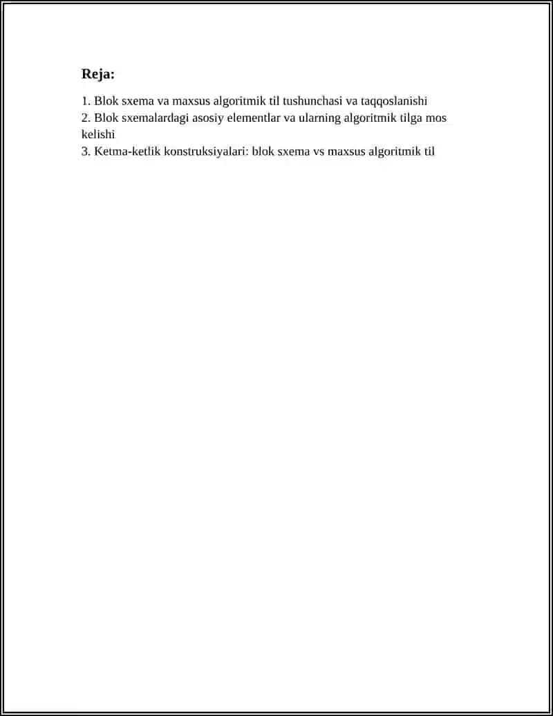 BLOK SXEMALAR VA MAXSUS ALGORITMIK TIL KONSTUKSIYALARINI TAQQOSLASH 3