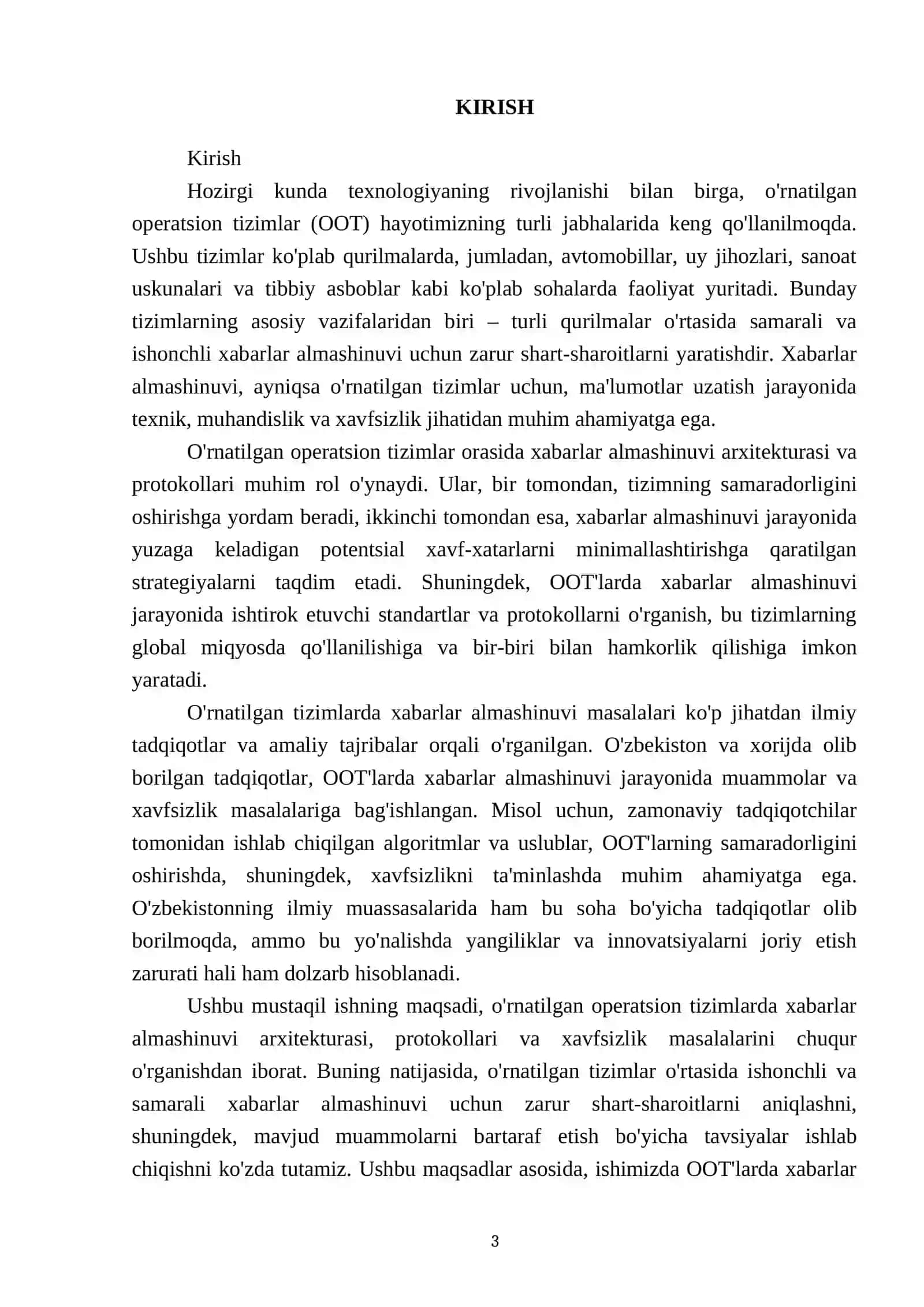 Òrnatilgan Operatsion tizimlarda xabarlar almashinuvi 3