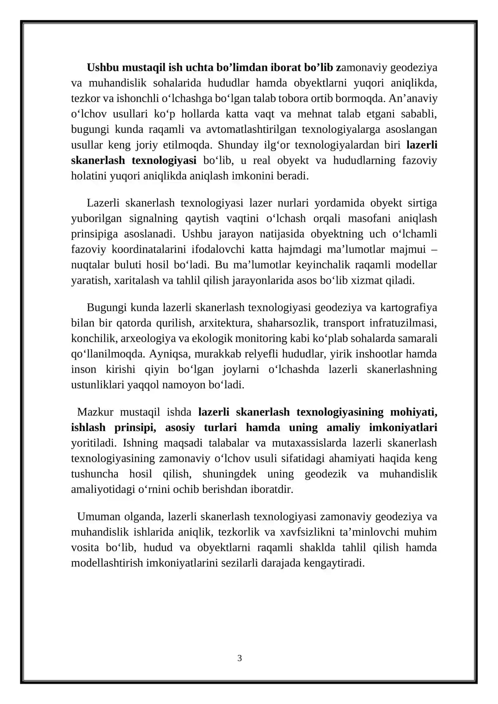 Lazerli skanerlash texnologiyasi va uning imkoniyatlari 3