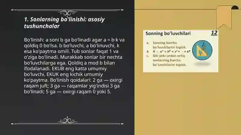 Sonlarning boʻlinishi 3