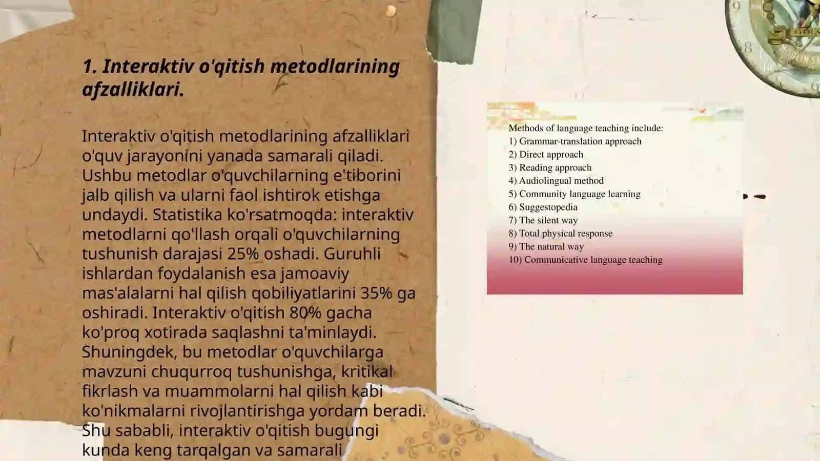 Interaktiv metodlar asosida chet til o'qitish 3