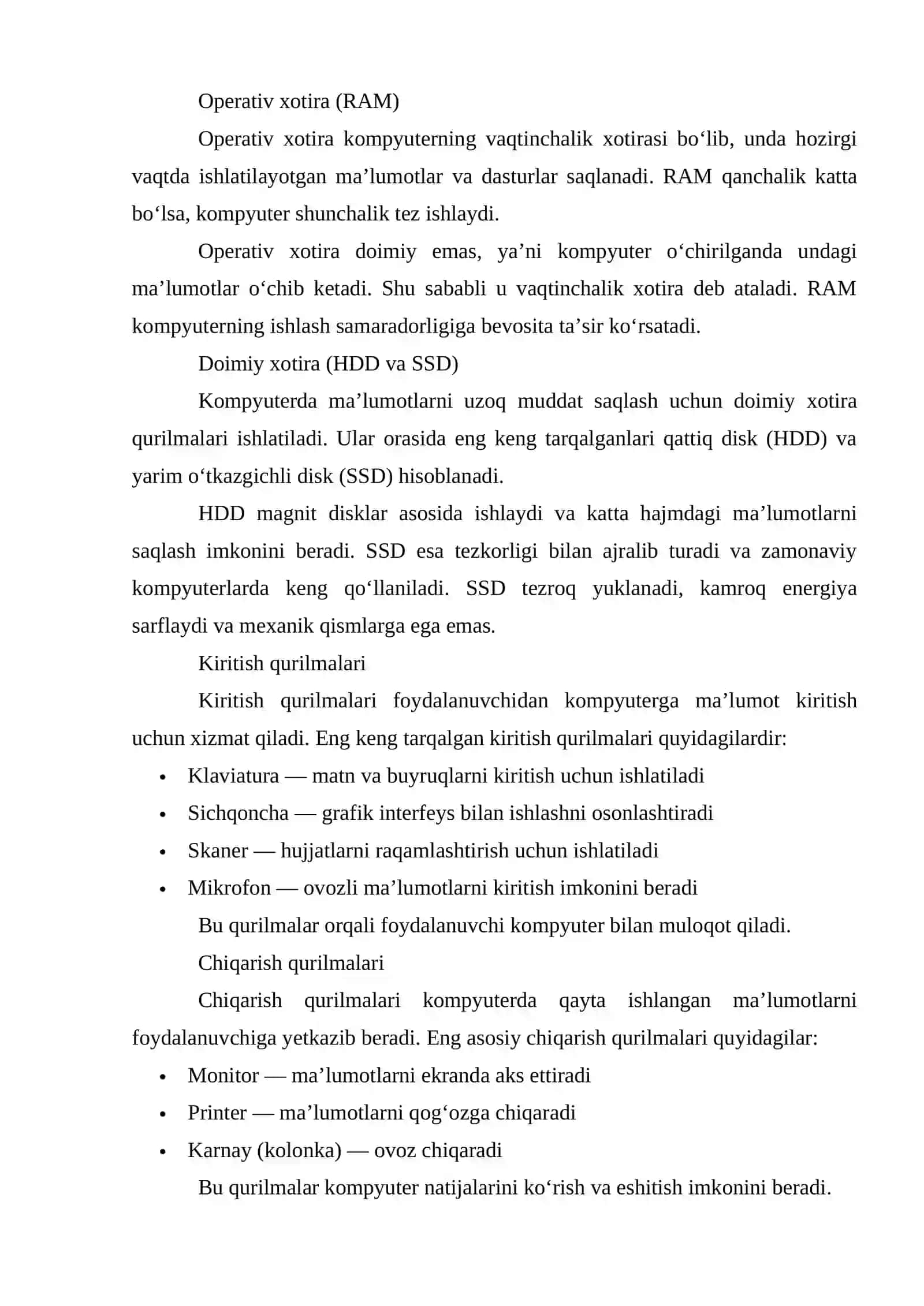 KOMPYUTER APPARATLARI VA DASTURIY VOSITALAR 3