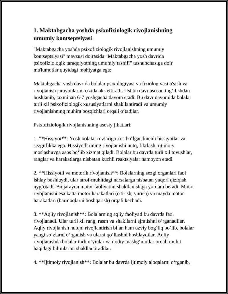 Maktabgacha yoshda psixofiziologik rivojlanishning umumiy kontseptsiyasi 3