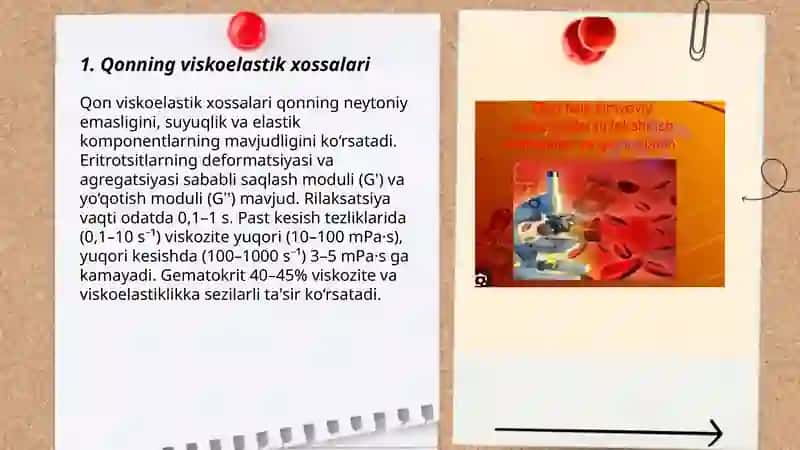 Qonning mehanik xossalari va tomirda oqimning fizik modeli 3