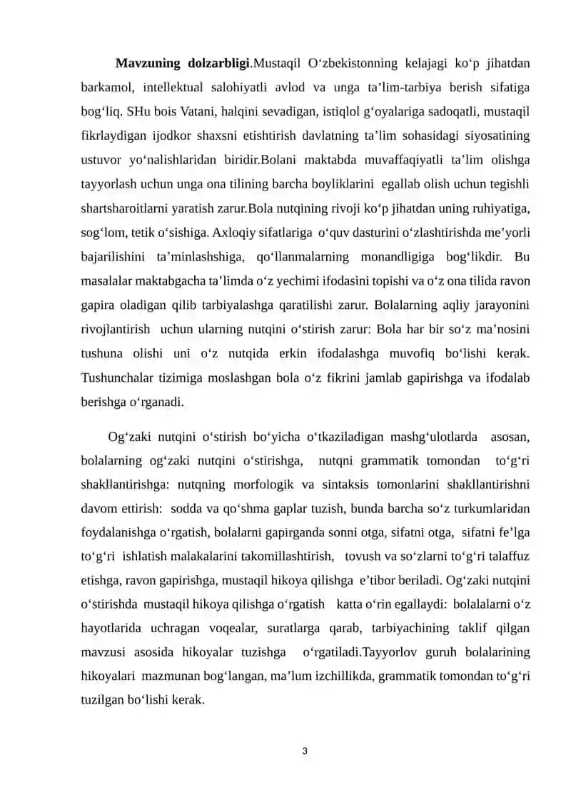 Bolalarning savod oʻrgatish jaroyoniga tayyorgarligidan oʻrganish 3