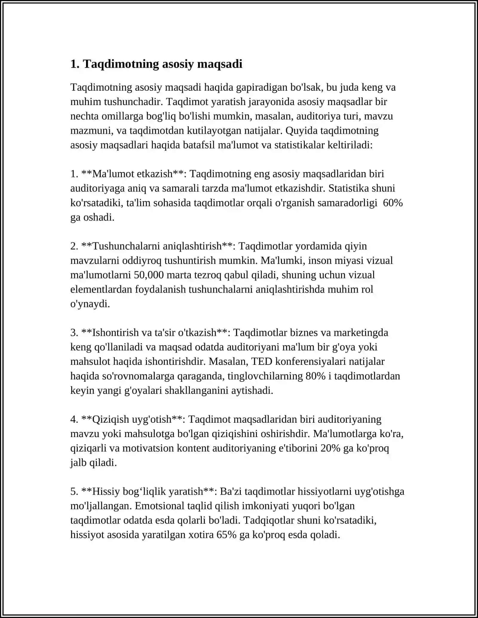 TAQDIMOT MUXARRIRLARINING ASOSIY TUSHUNCHASI VA TAMOYILLARI 3