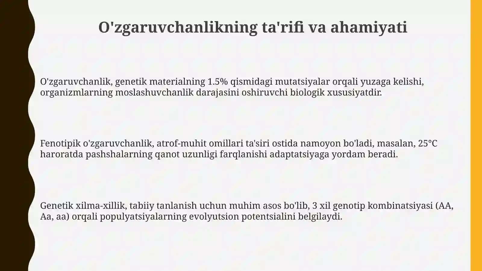O'zgaruvchanlik va uning moddiy asoslari 3