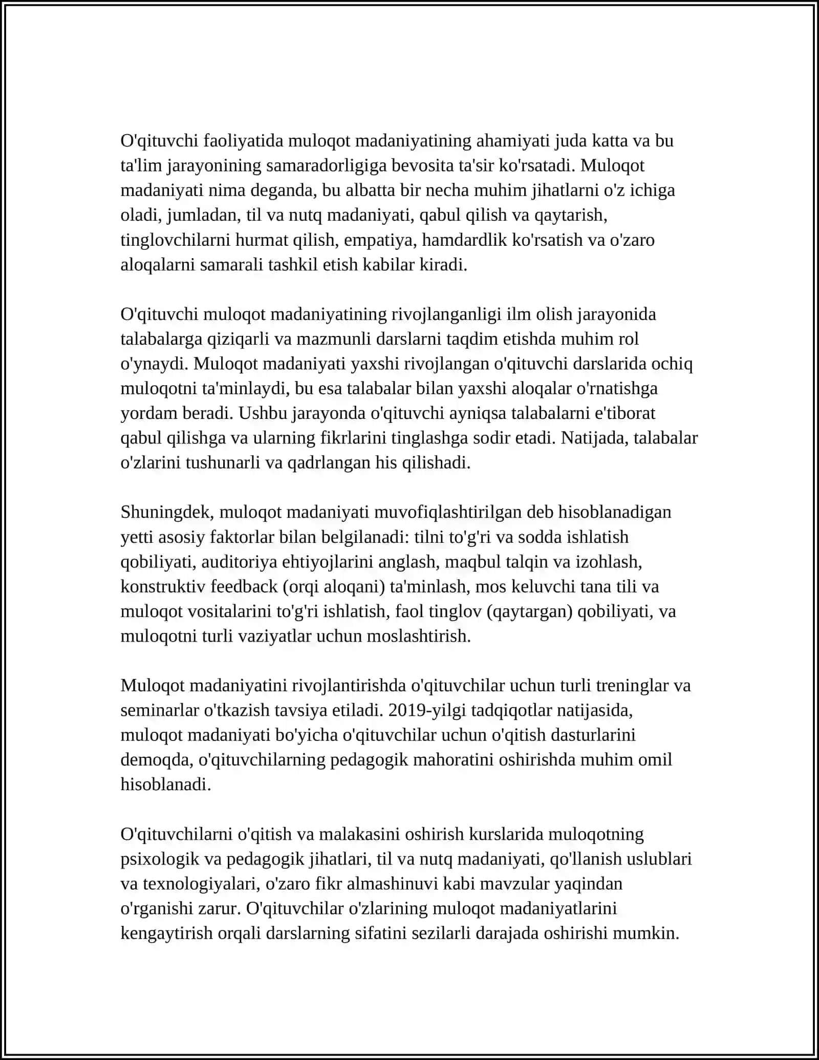 O'qituvchi faoliyatida muloqot madaniyatining ahamiyati va psixologiyasi 3