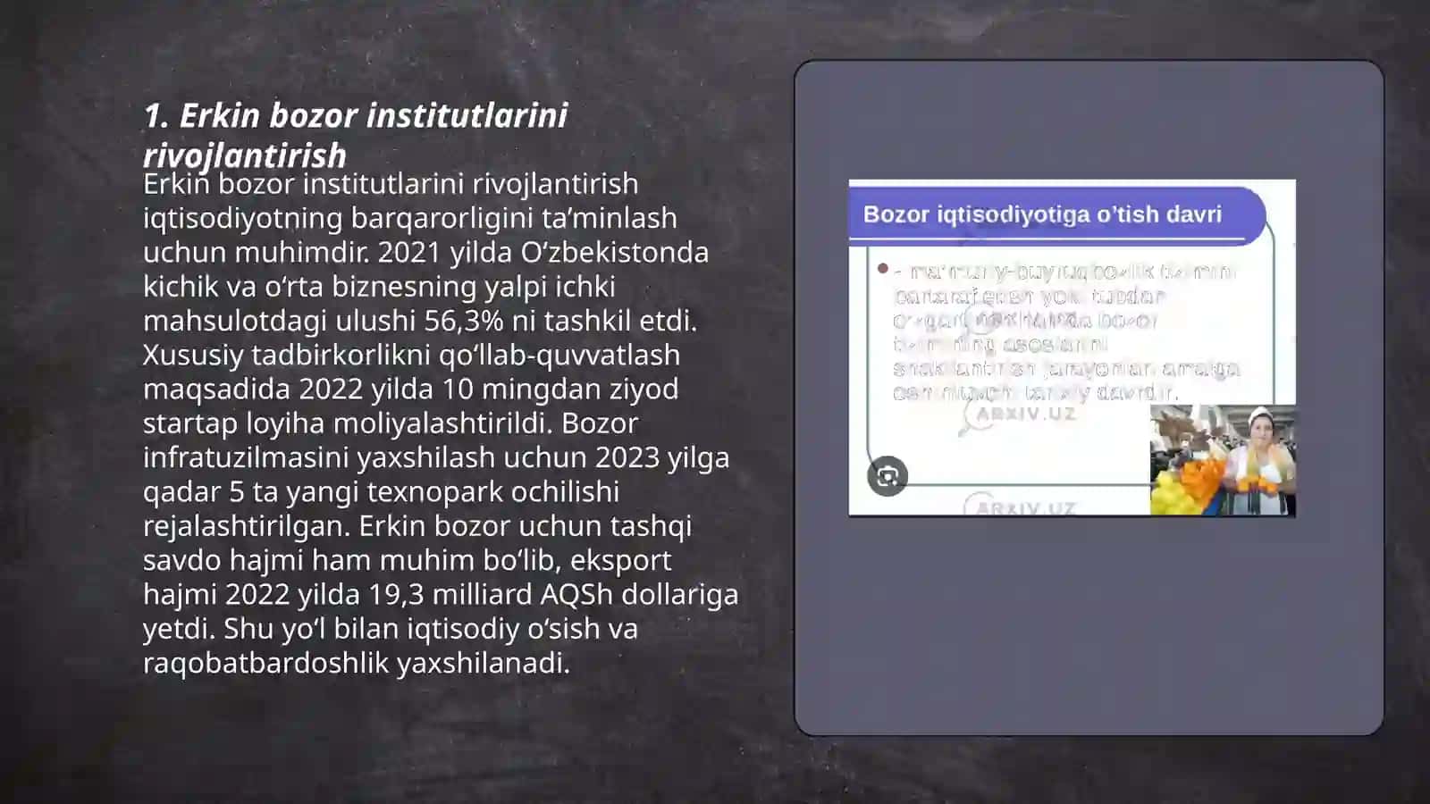 O'zbekistonning bozor Iqsodiyotiga o'tish xususiyatlari 3