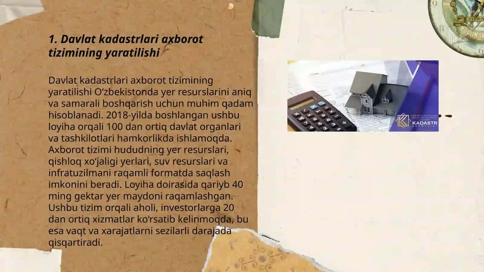 Davlat Kadastrlari Axborotlari ni shakllantirish uchun ma’sul Davlat organlari xizmat vazifalari 3