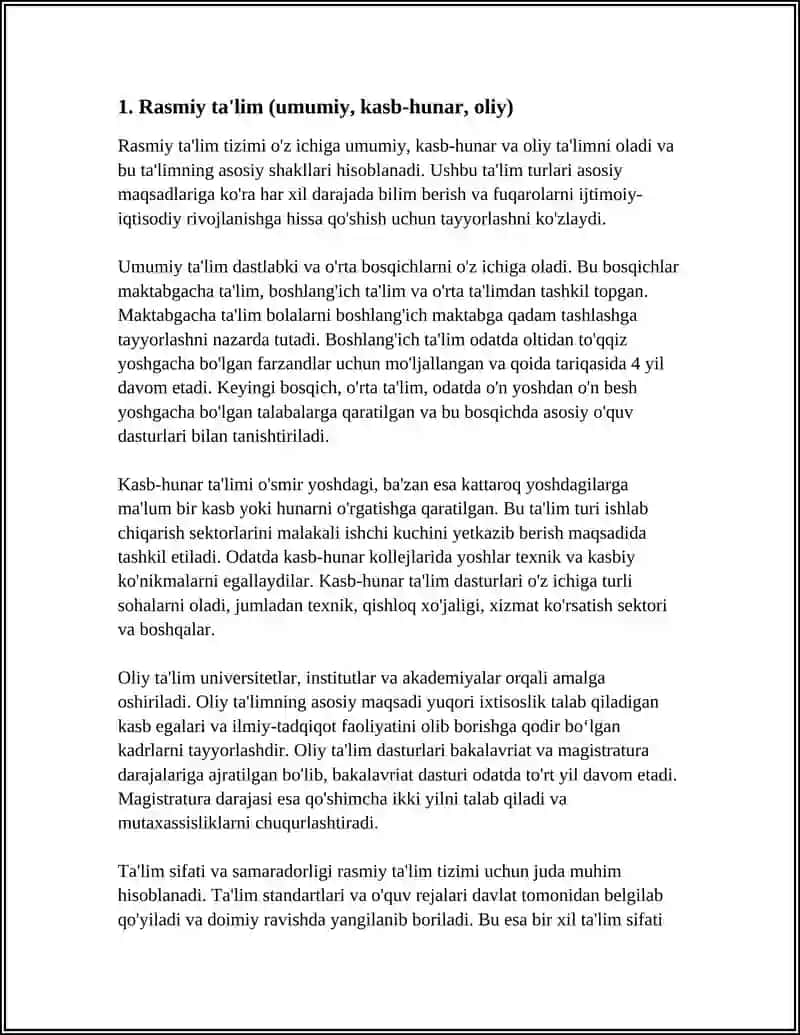 TA'LIM TURLARI VA TA'LIMNI TASHKIL ETISHNING ASOSIY SHAKLI 3
