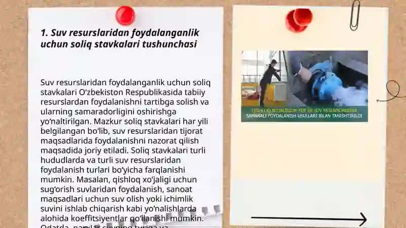 Suv resurslaridan foydalanganlik uchun soliq stavkalari va ularning tabaqalanish mezonlari 3