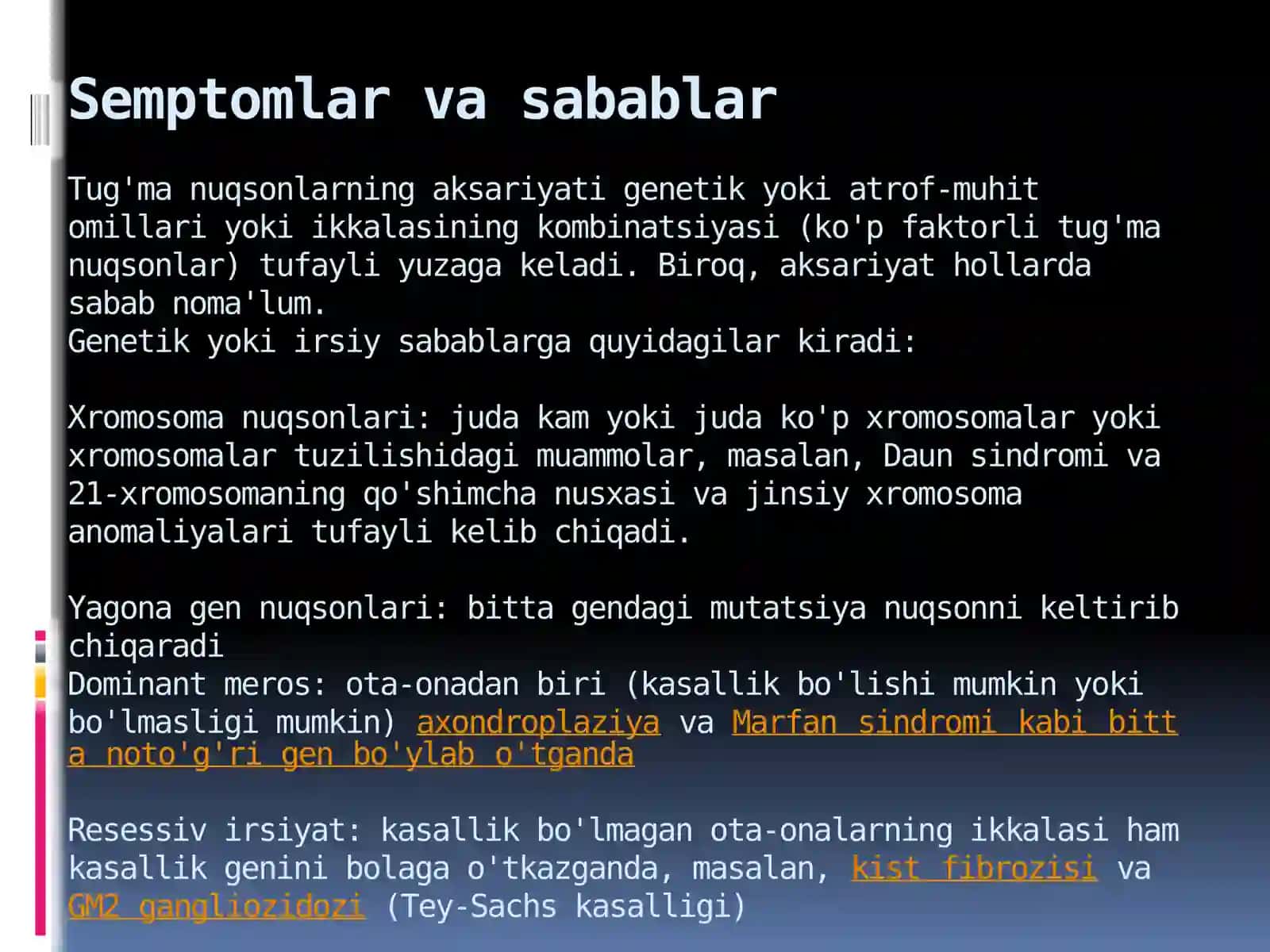 TUG’MA ANOMALIYALAR. CHALA TUG’ILGANLARDAGI BUZILISHLAR 3