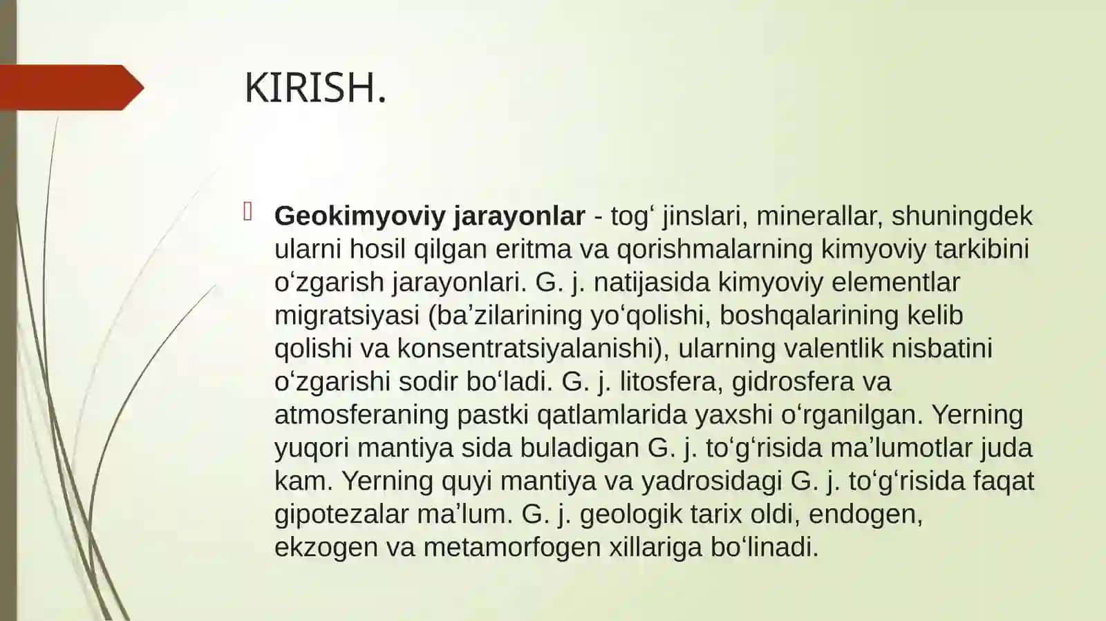 Geologik jarayonlar geokimyosi 3