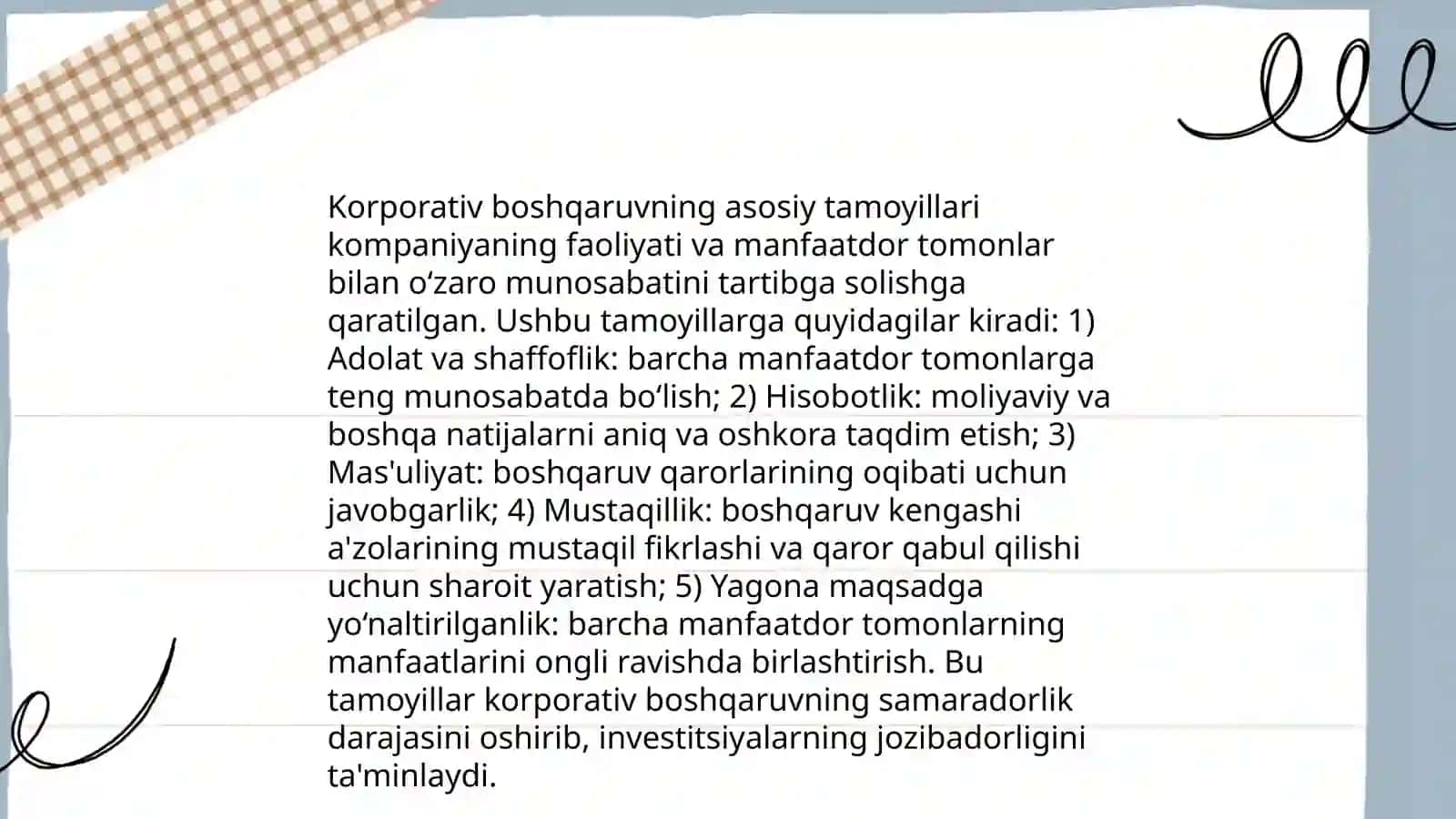 Korporativ boshqaruvning asosiy tamoyillari 3